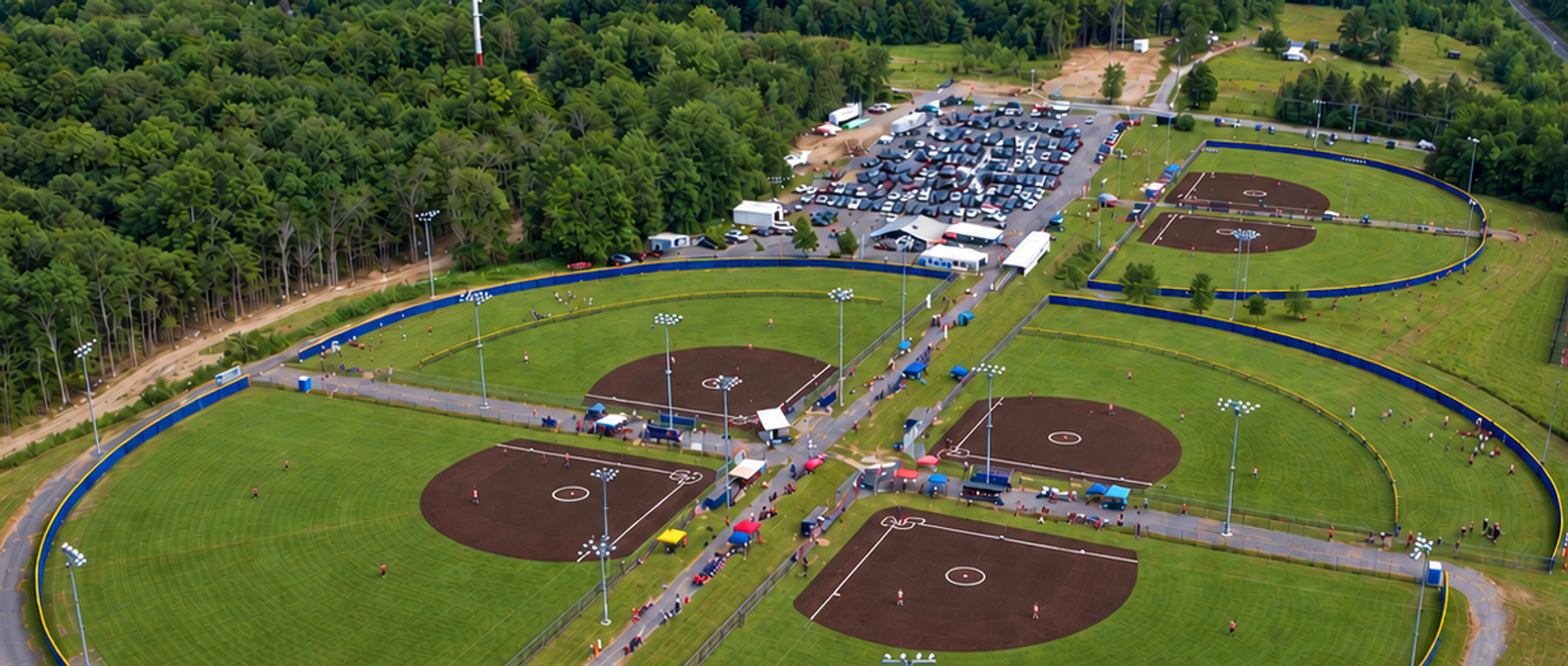 Aerial view of the Legends Fields tournament complex
